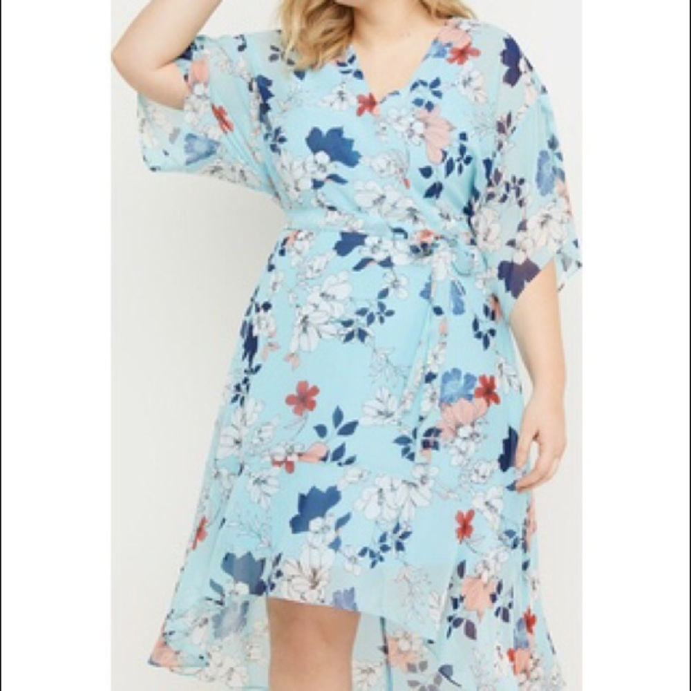 Lane Bryant Floral Dress with tie at waist